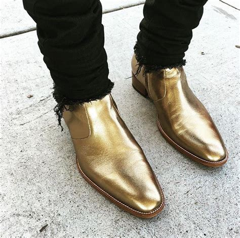 ysl gold boots